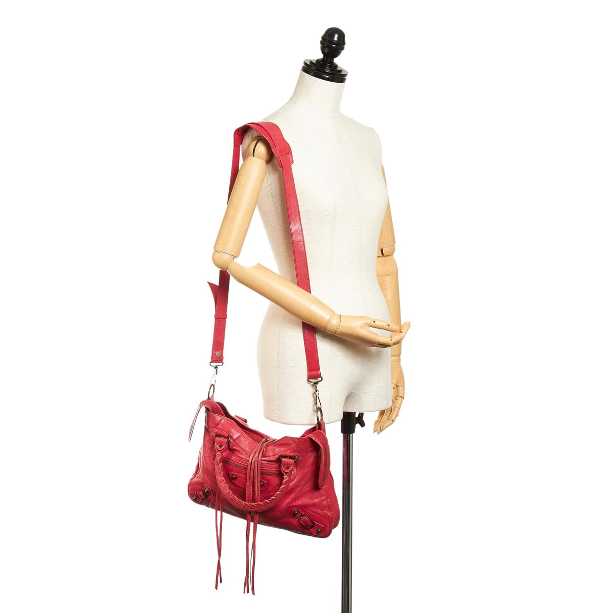 Luxury Balenciaga  Motocross Classic Town Leather Satchel (SHG-26839)