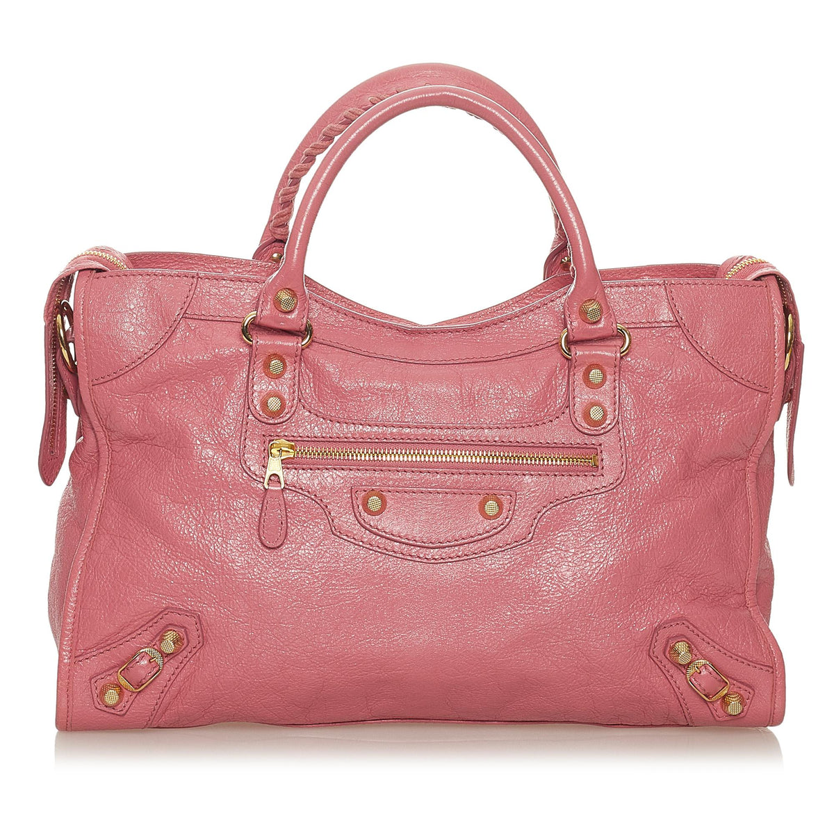 Luxury Balenciaga  Motocross Giant 12 City Lambskin Leather Satchel (SHG-27444)