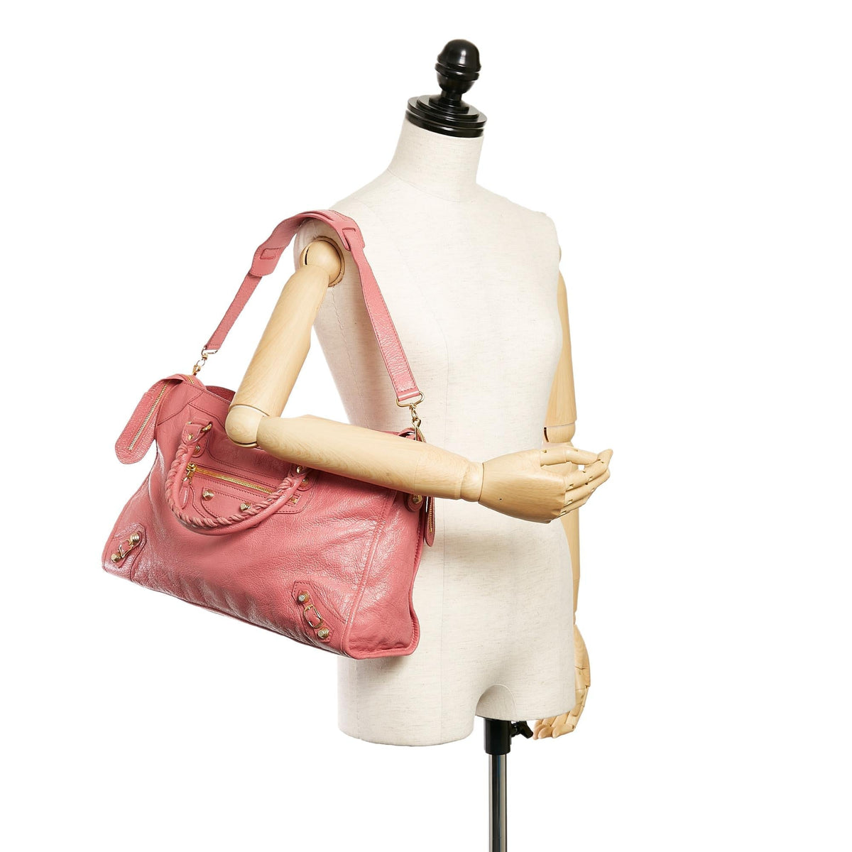 Luxury Balenciaga  Motocross Giant 12 City Lambskin Leather Satchel (SHG-27444)