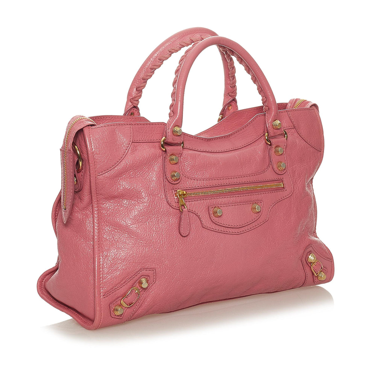 Luxury Balenciaga  Motocross Giant 12 City Lambskin Leather Satchel (SHG-27444)