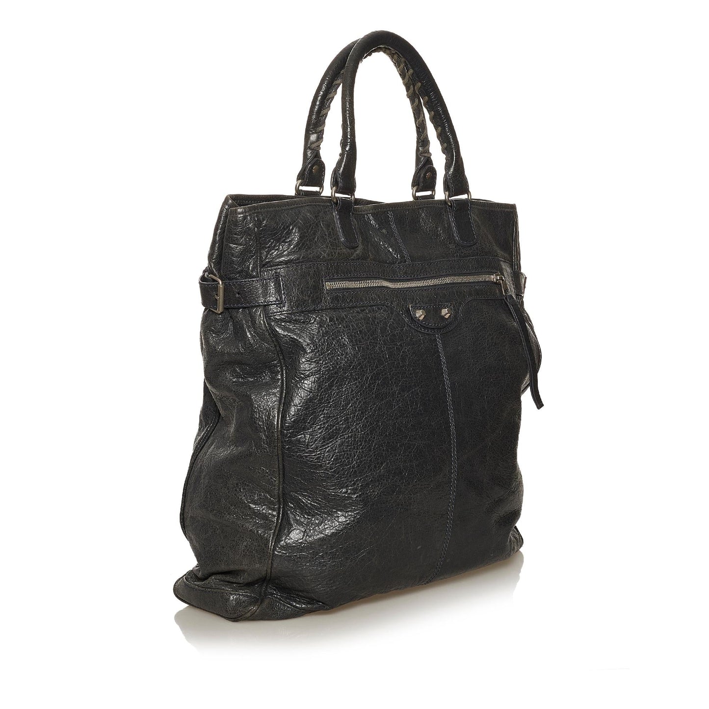 Luxury Balenciaga  Motocross Hexagon Lambskin Leather Tote Bag (SHG-28781)