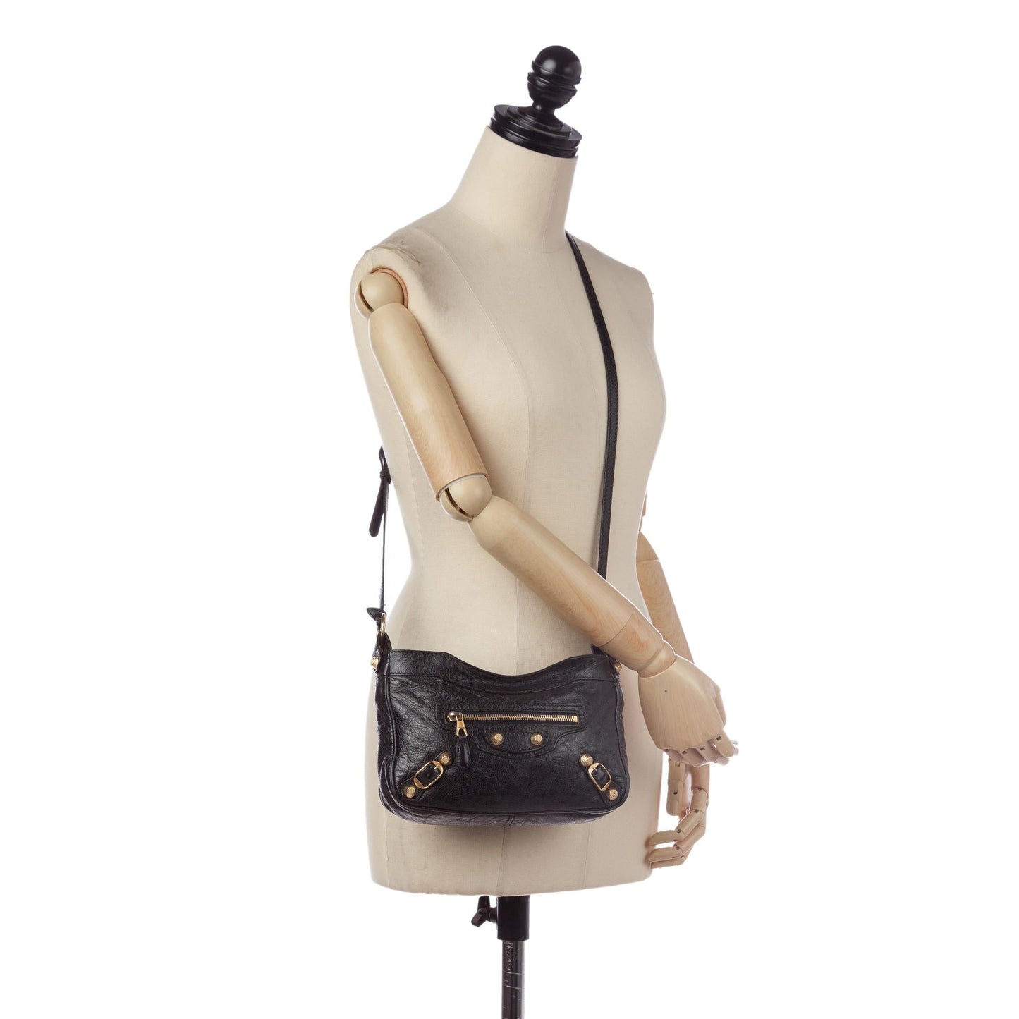 Luxury Balenciaga  Motocross Hip Giant 21 Leather Crossbody Bag (SHG-34159)