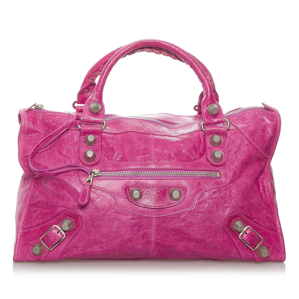 Luxury Balenciaga  Motocross Leather Giant Brogues Work Bag (SHG-28227)