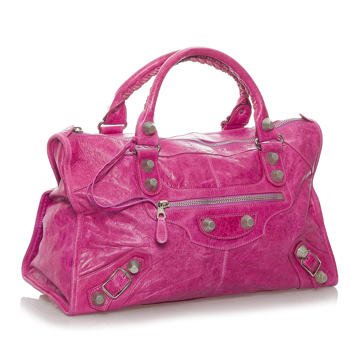 Luxury Balenciaga  Motocross Leather Giant Brogues Work Bag (SHG-28227)