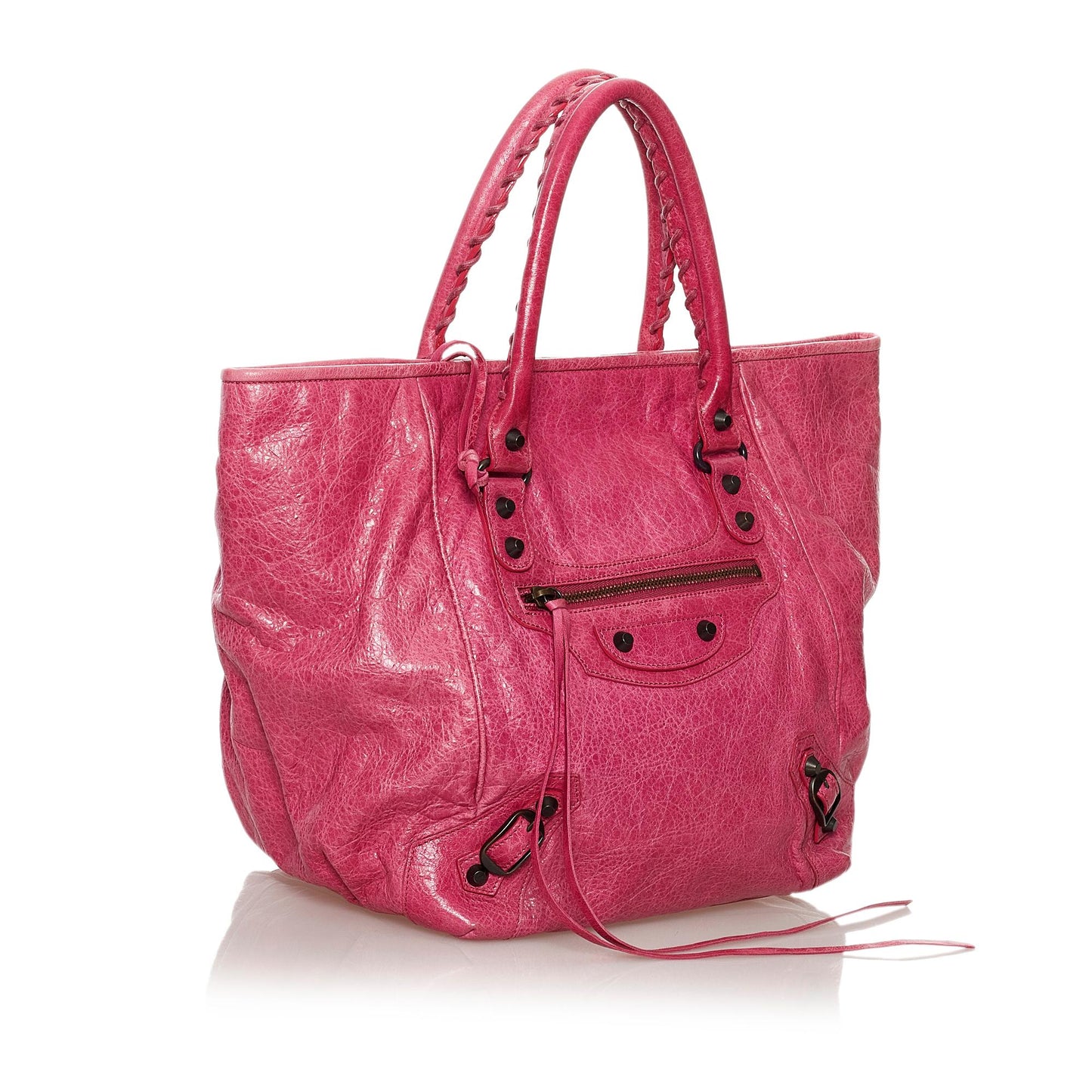 Luxury Balenciaga  Motocross Sunday Leather Tote Bag (SHG-33255)