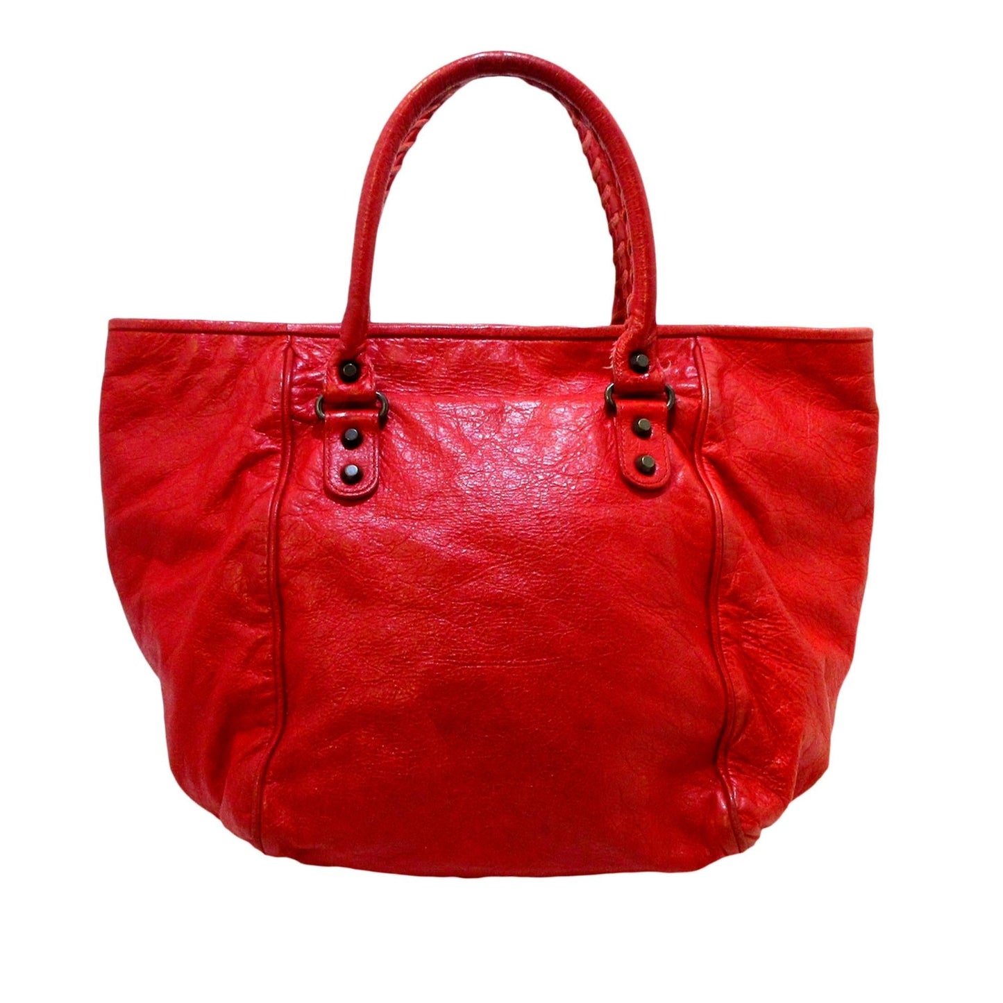 Luxury Balenciaga  Motocross Sunday Leather Tote Bag (SHG-36401)