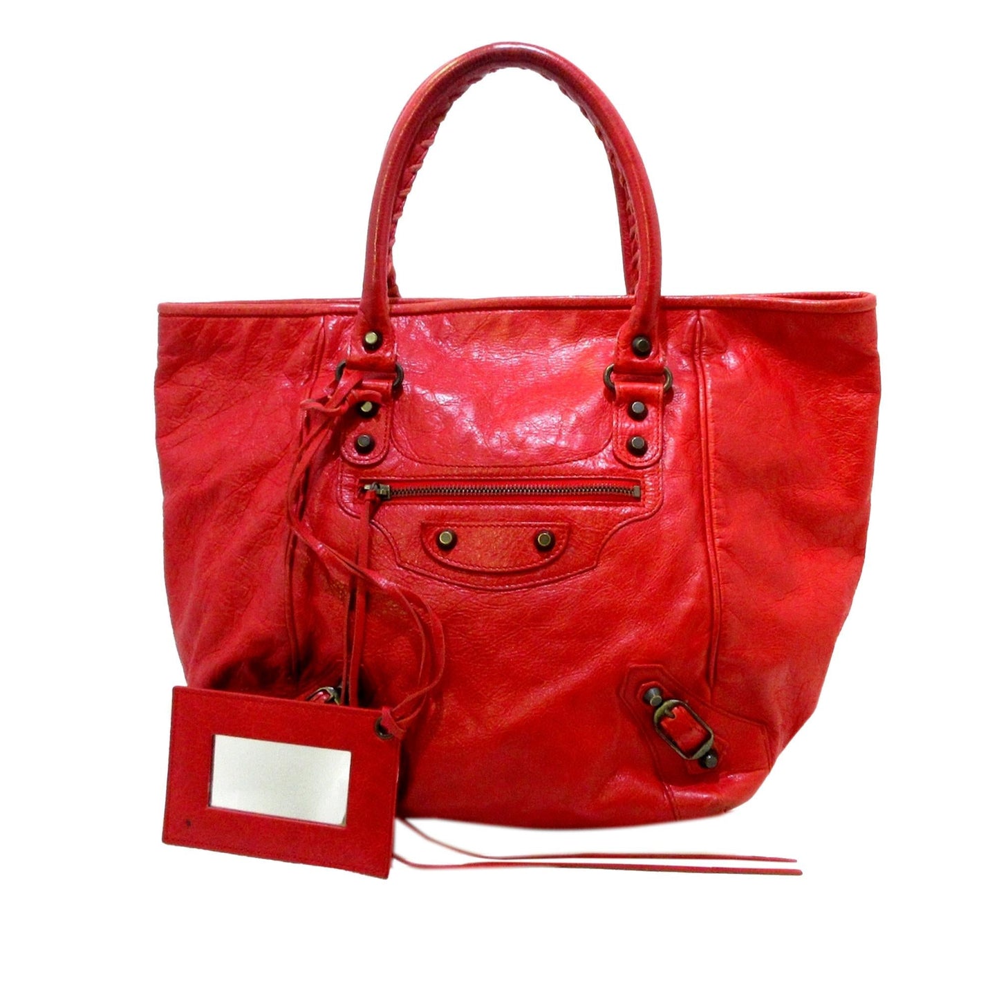 Luxury Balenciaga  Motocross Sunday Leather Tote Bag (SHG-36401)
