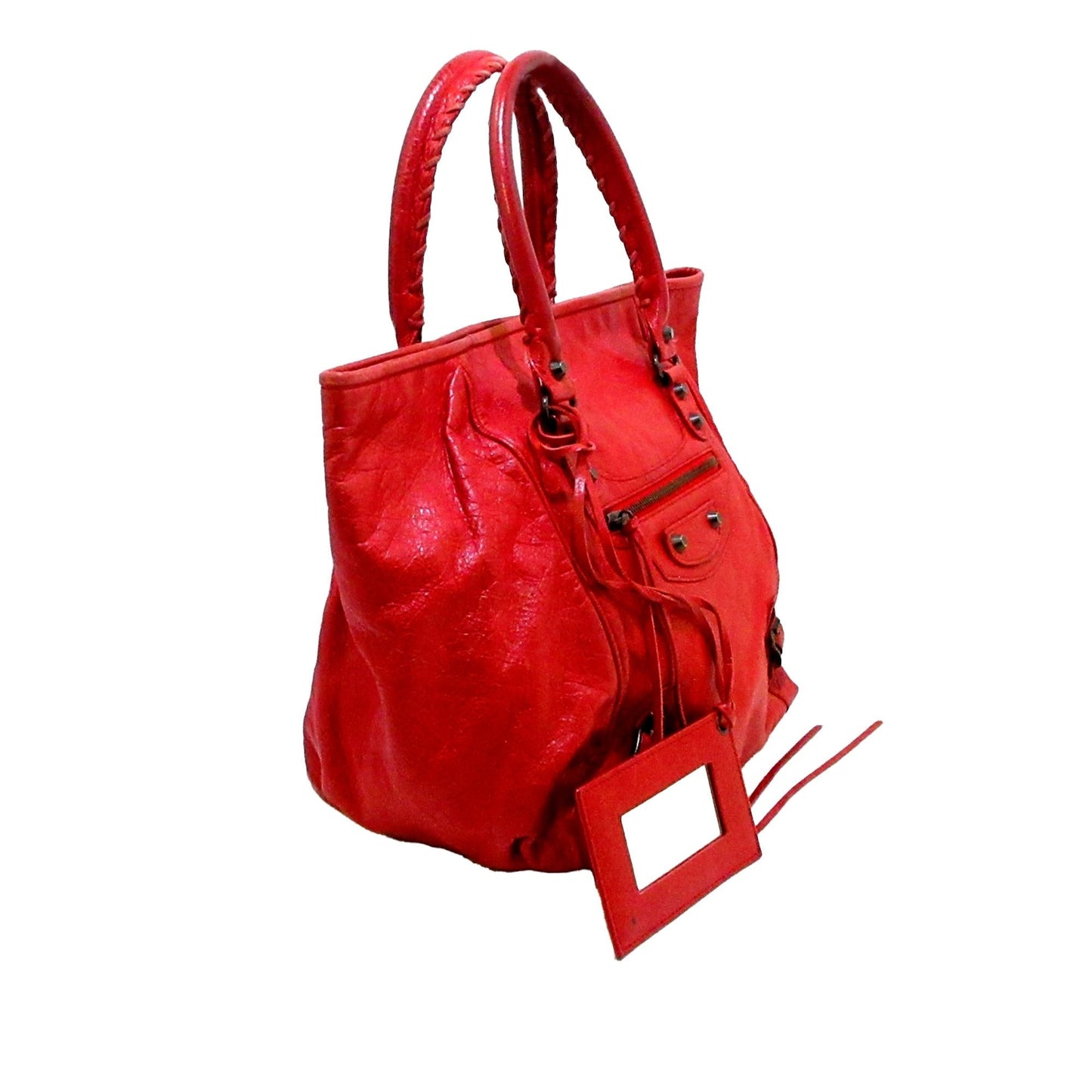 Luxury Balenciaga  Motocross Sunday Leather Tote Bag (SHG-36401)
