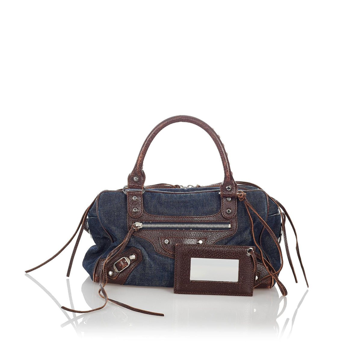 Luxury Balenciaga  Motocross Twiggy Denim Handbag (SHG-27194)