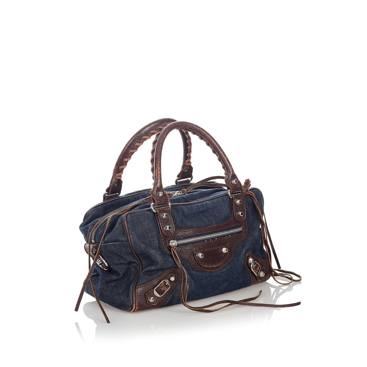 Luxury Balenciaga  Motocross Twiggy Denim Handbag (SHG-27194)