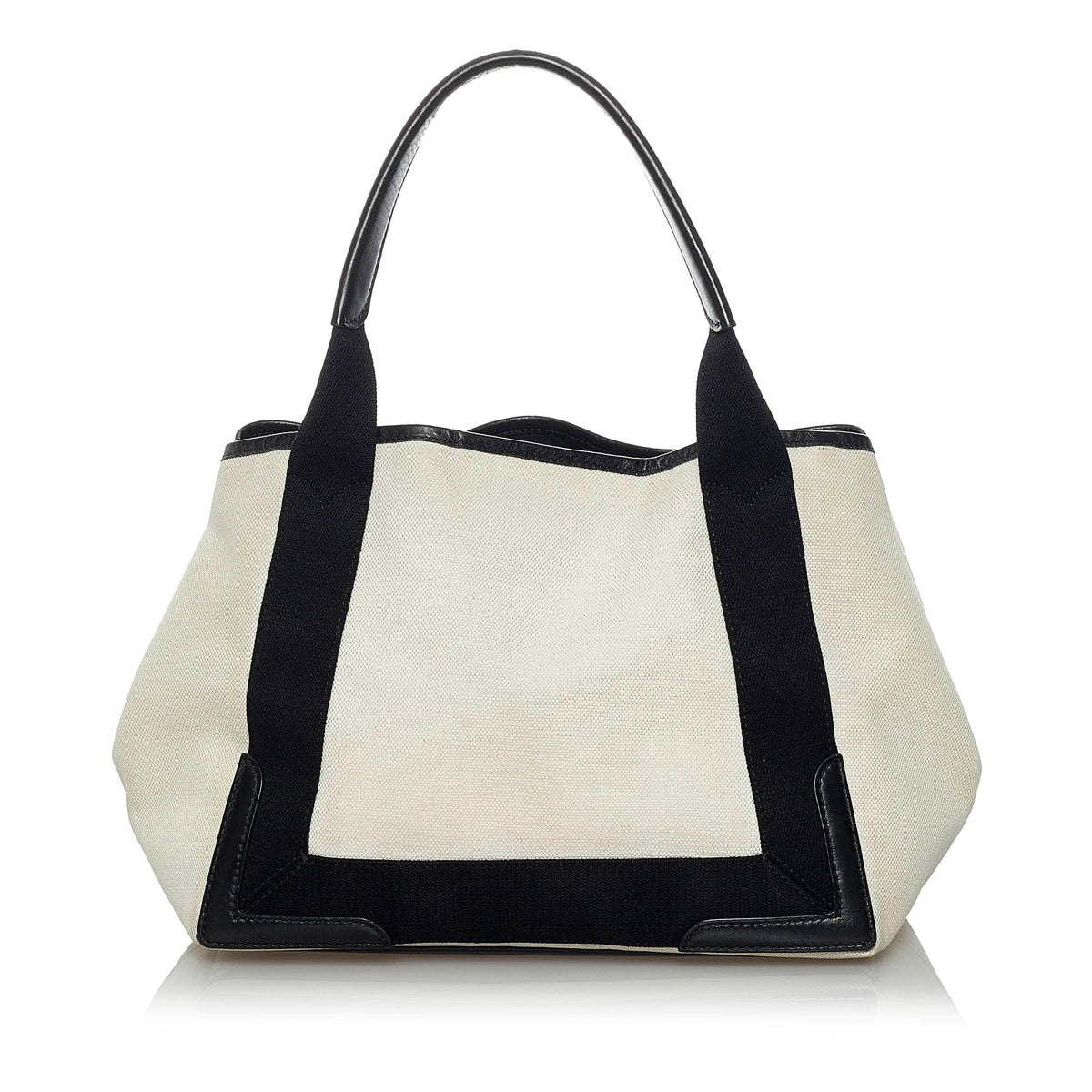 Luxury Balenciaga  Navy Cabas Canvas Handbag (SHG-33816)