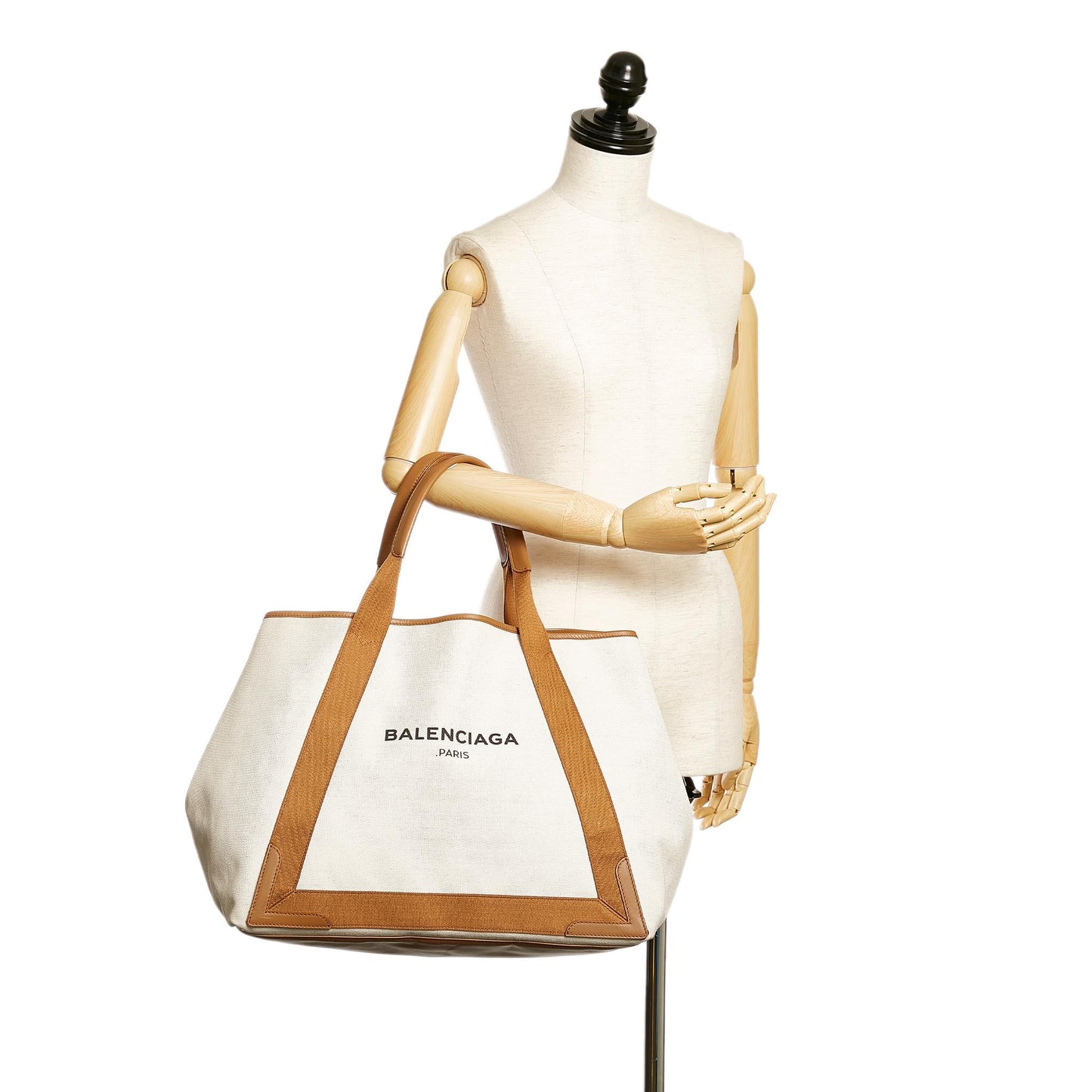 Luxury Balenciaga  Navy Cabas Canvas Tote Bag (SHG-32636)