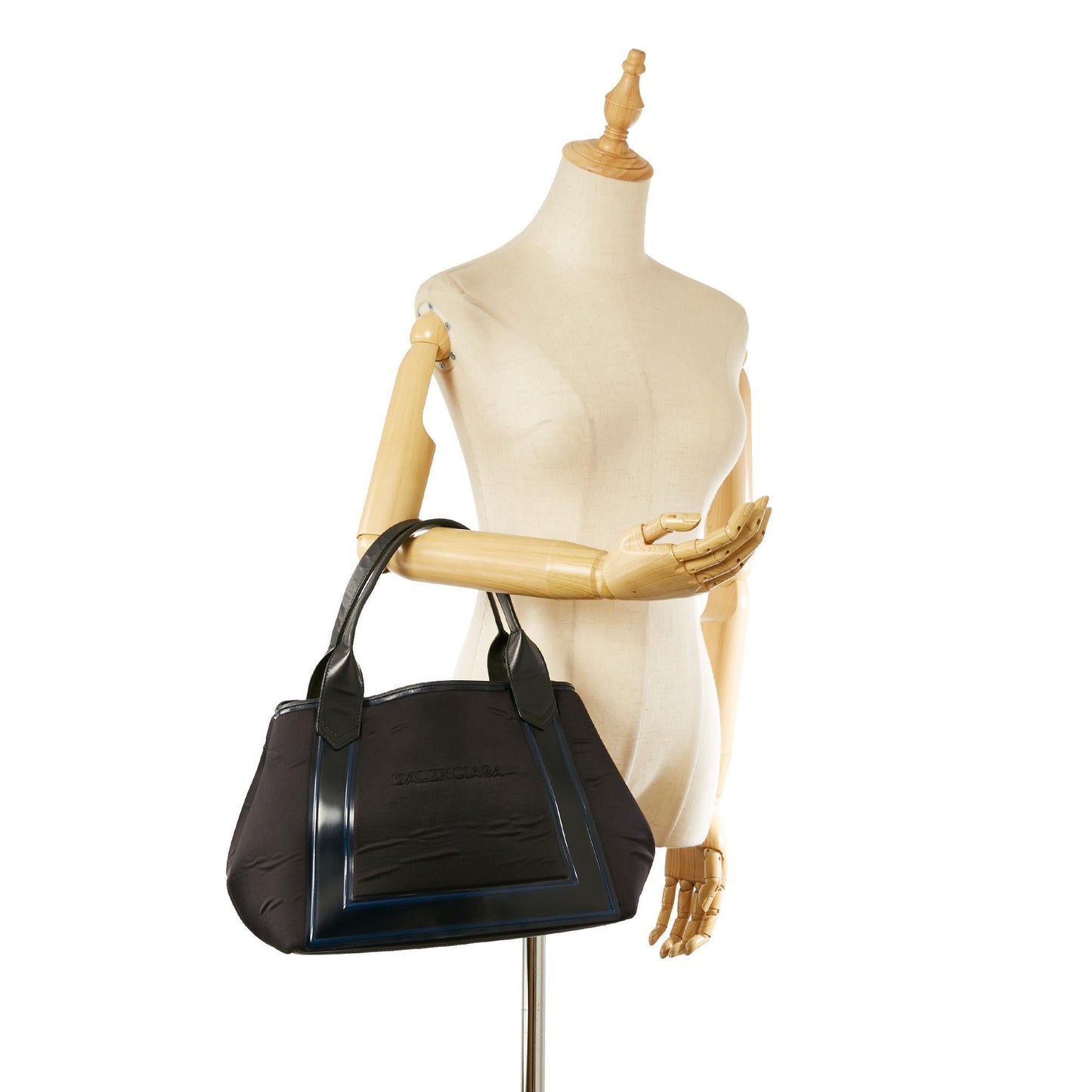 Luxury Balenciaga  Navy Cabas S Canvas Tote Bag (SHG-22964)
