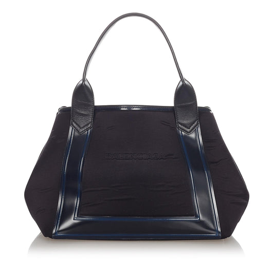 Luxury Balenciaga  Navy Cabas S Canvas Tote Bag (SHG-22964)