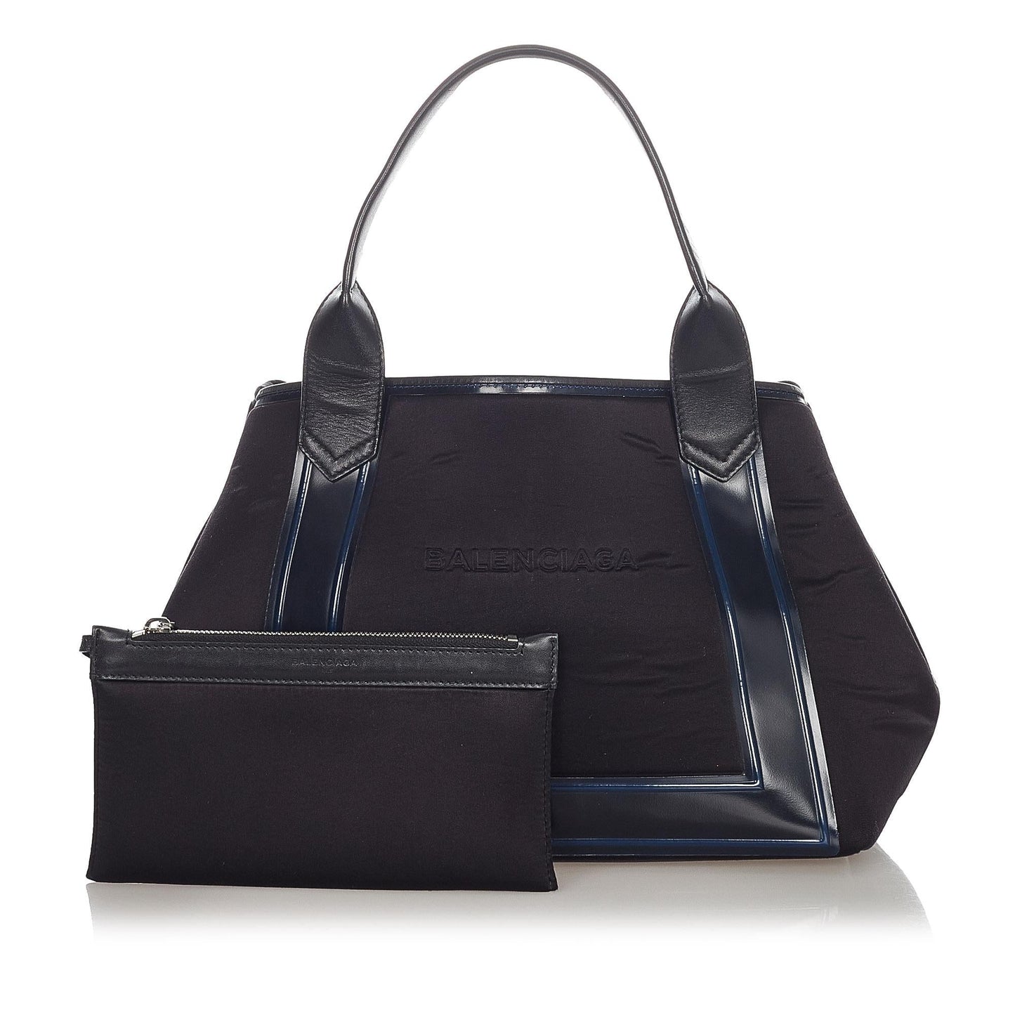 Luxury Balenciaga  Navy Cabas S Canvas Tote Bag (SHG-22964)