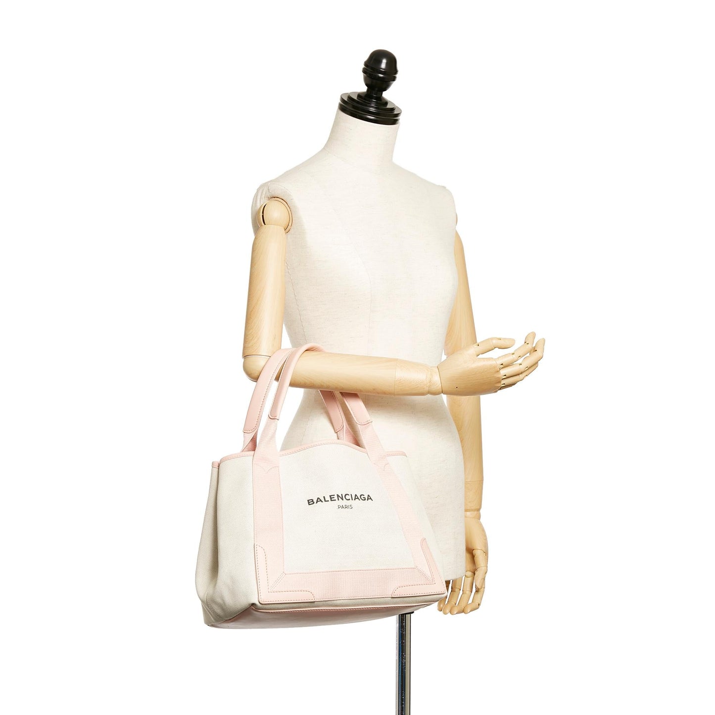 Luxury Balenciaga  Navy Cabas S Canvas Tote Bag (SHG-27791)