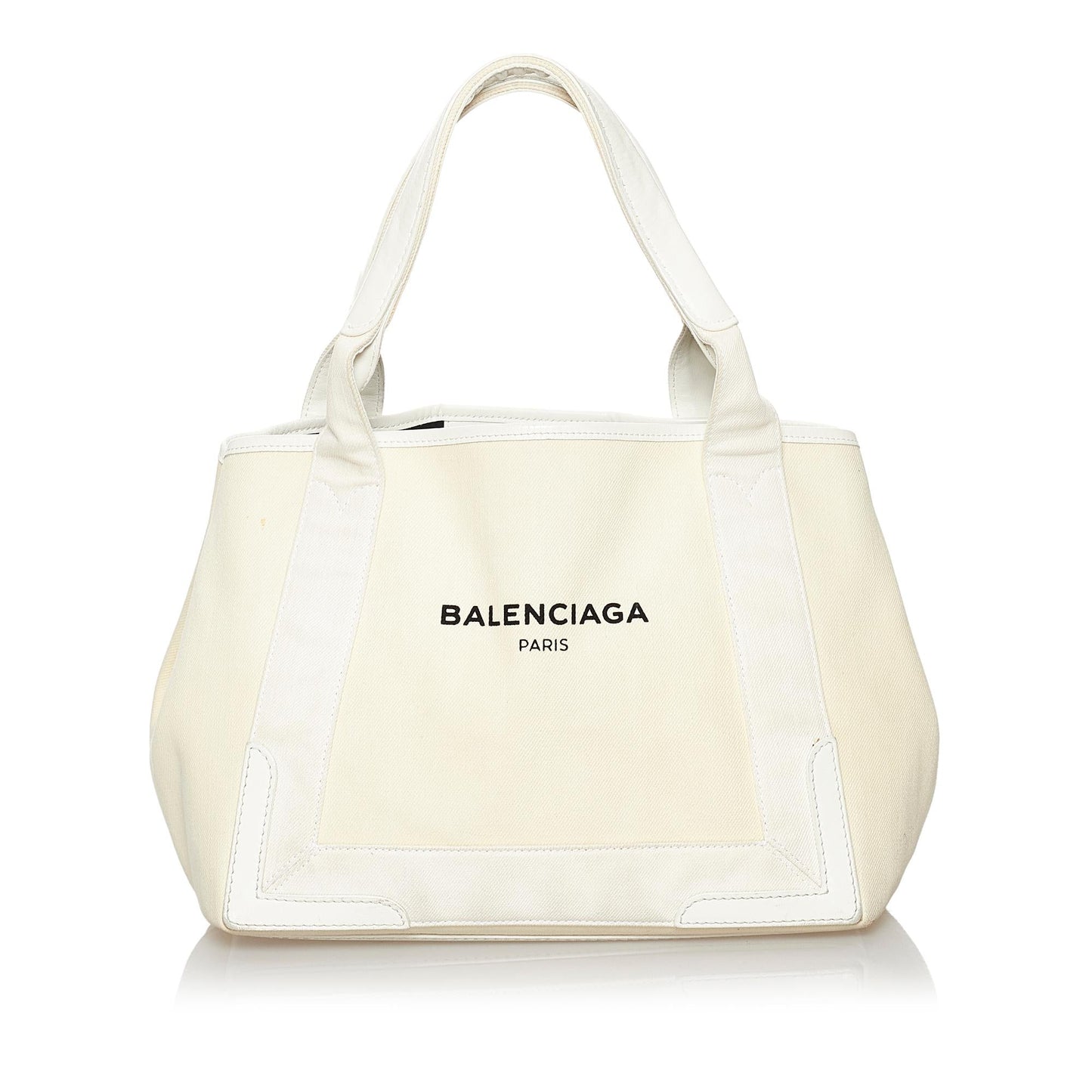 Luxury Balenciaga  Navy Cabas S Canvas Tote Bag (SHG-29833)