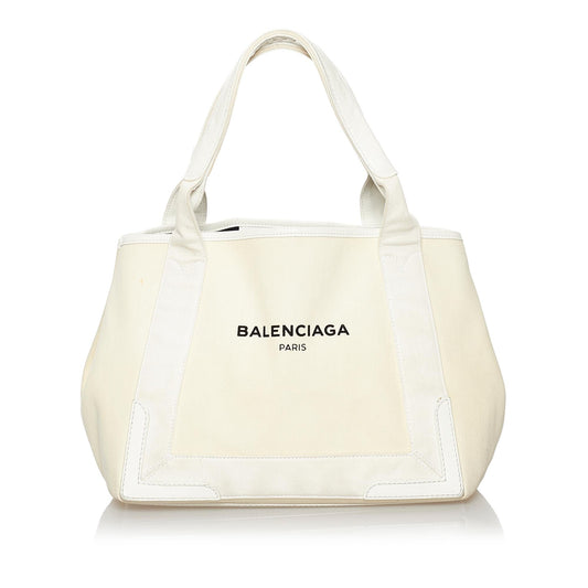 Luxury Balenciaga  Navy Cabas S Canvas Tote Bag (SHG-29833)