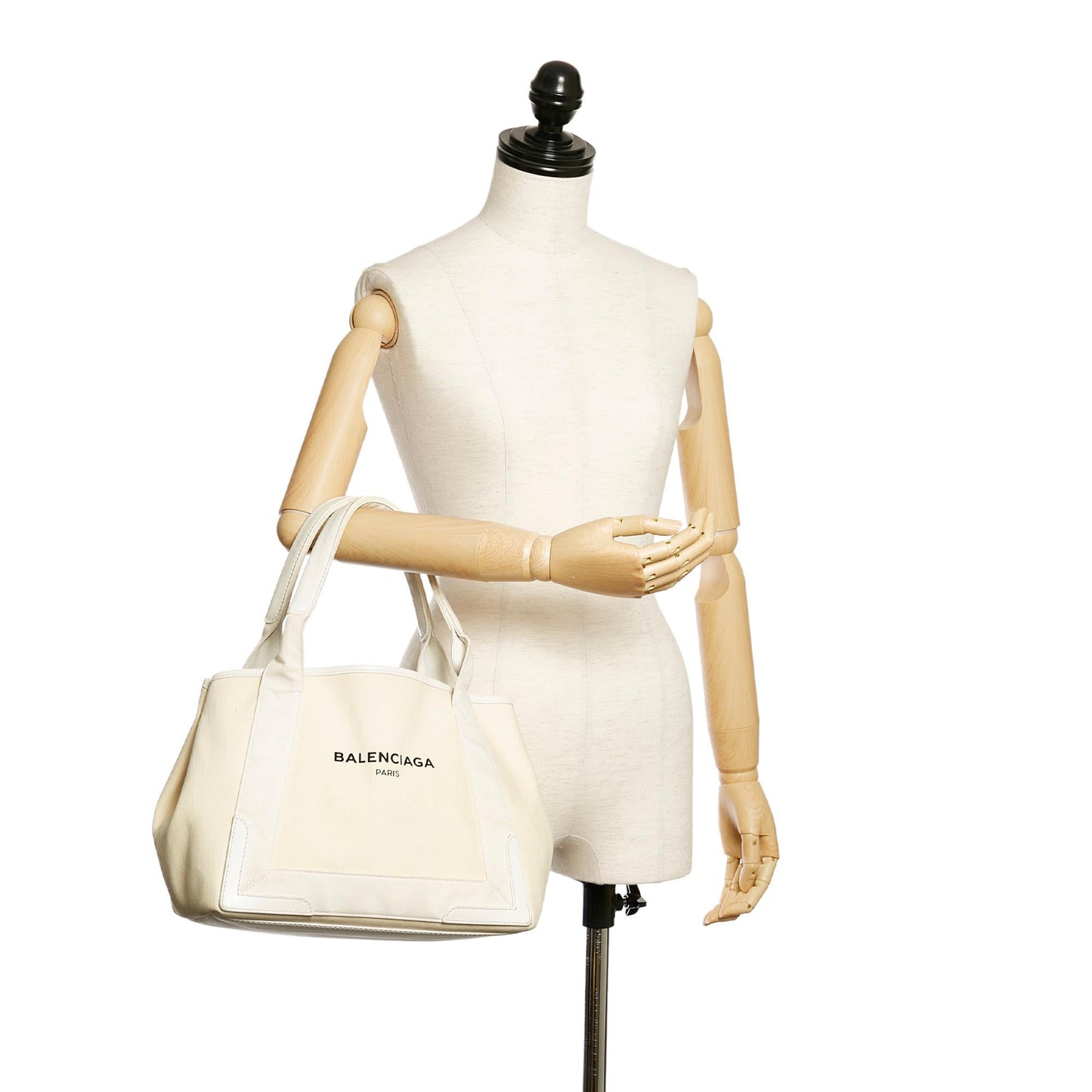 Luxury Balenciaga  Navy Cabas S Canvas Tote Bag (SHG-29833)