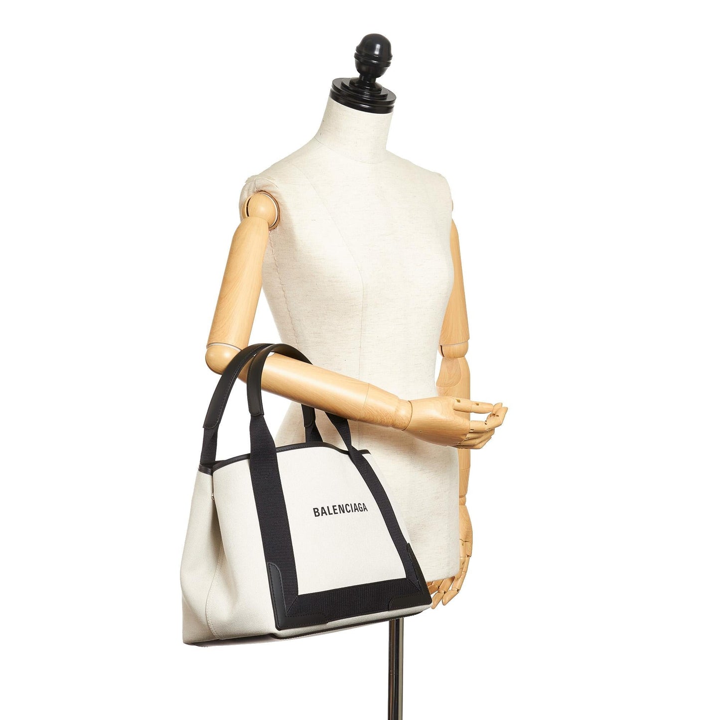 Luxury Balenciaga  Navy Cabas S Canvas Tote Bag (SHG-32033)