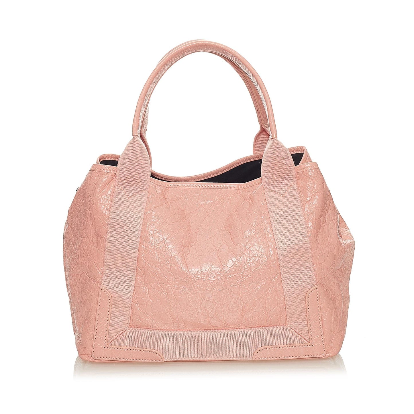 Luxury Balenciaga  Navy Cabas S Leather Tote Bag (SHG-27677)