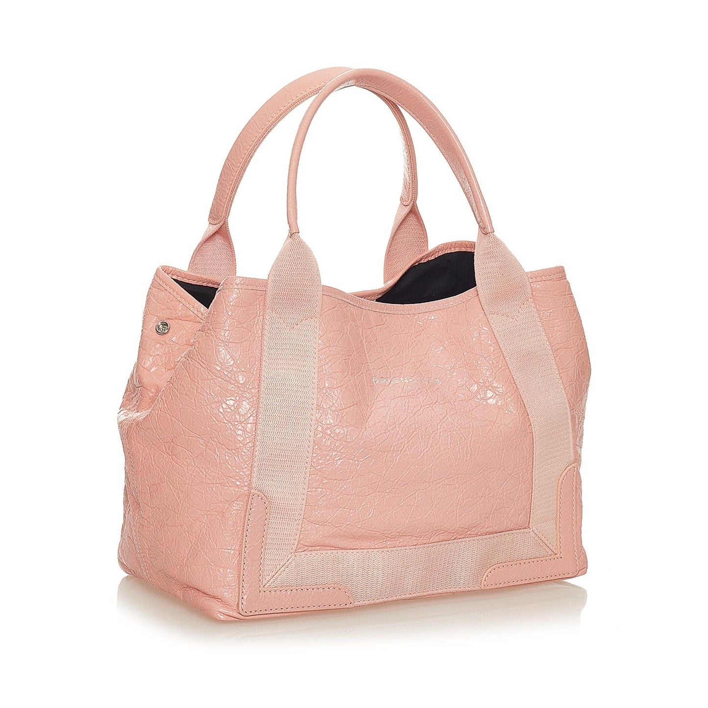 Luxury Balenciaga  Navy Cabas S Leather Tote Bag (SHG-27677)