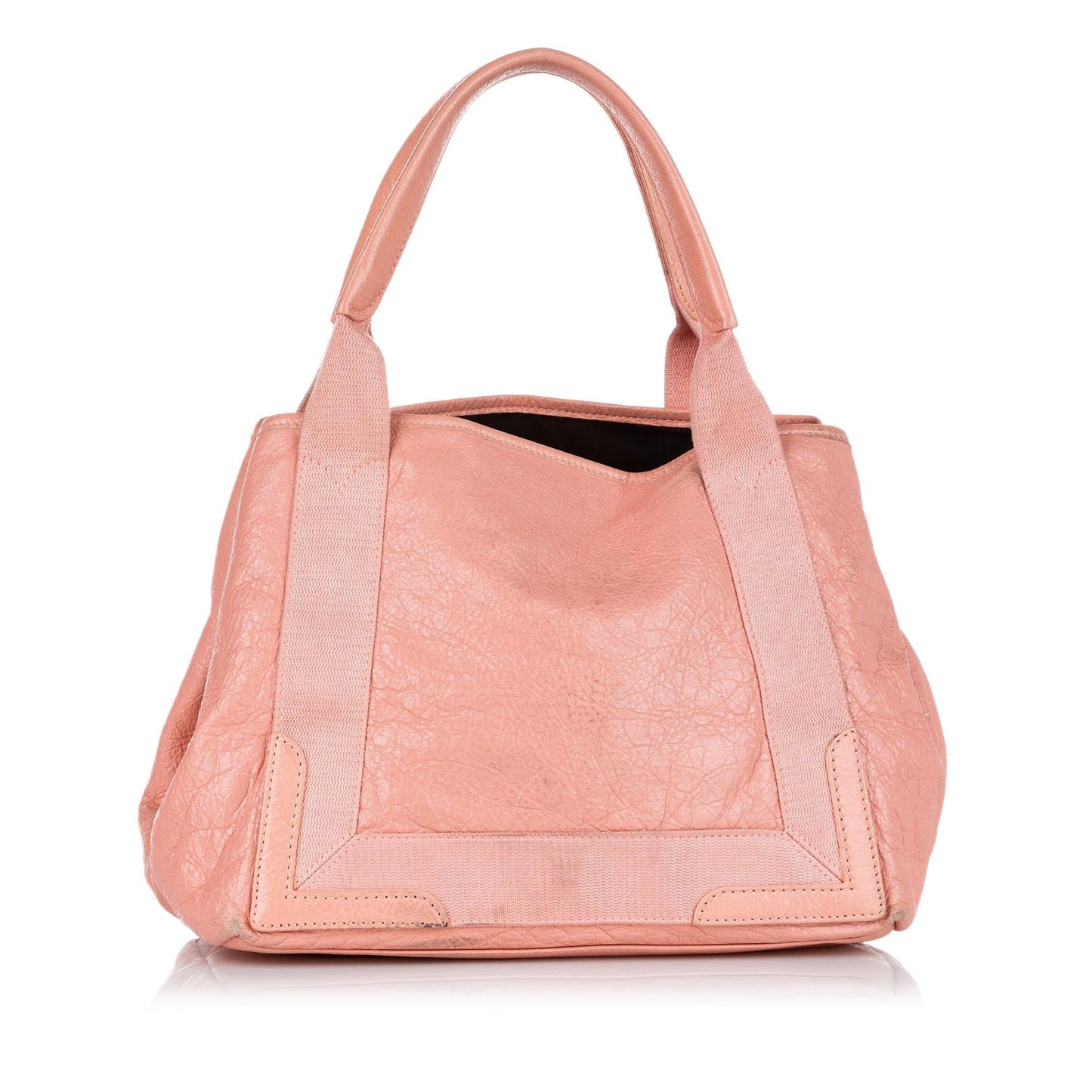 Luxury Balenciaga  Navy Cabas S Leather Tote Bag (SHG-37888)
