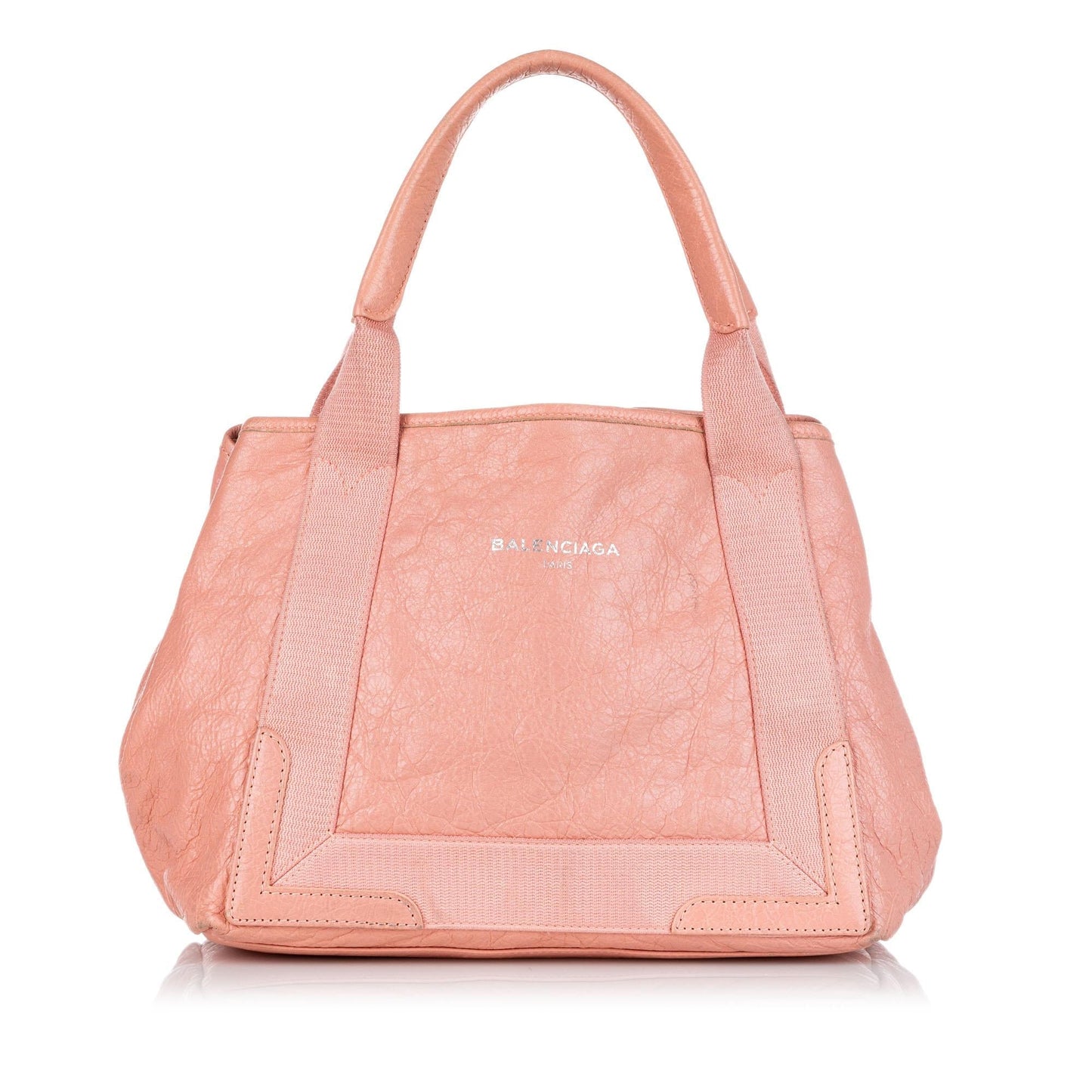 Luxury Balenciaga  Navy Cabas S Leather Tote Bag (SHG-37888)