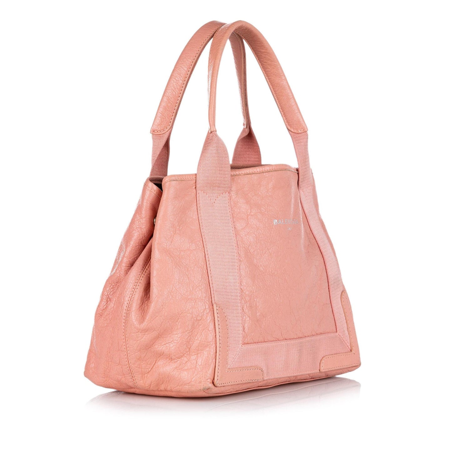 Luxury Balenciaga  Navy Cabas S Leather Tote Bag (SHG-37888)