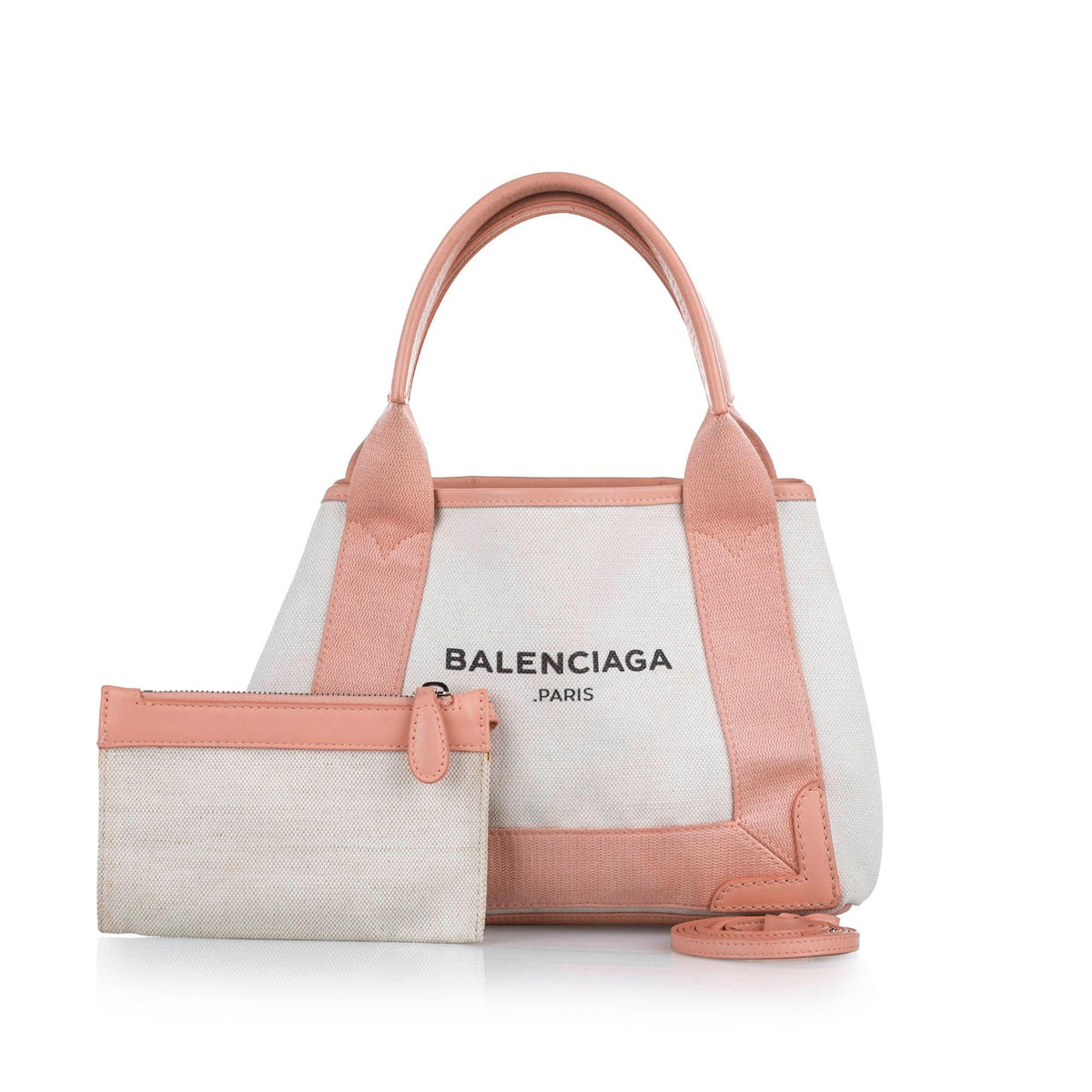 Luxury Balenciaga  Navy Cabas XS Canvas Satchel (SHG-24720)