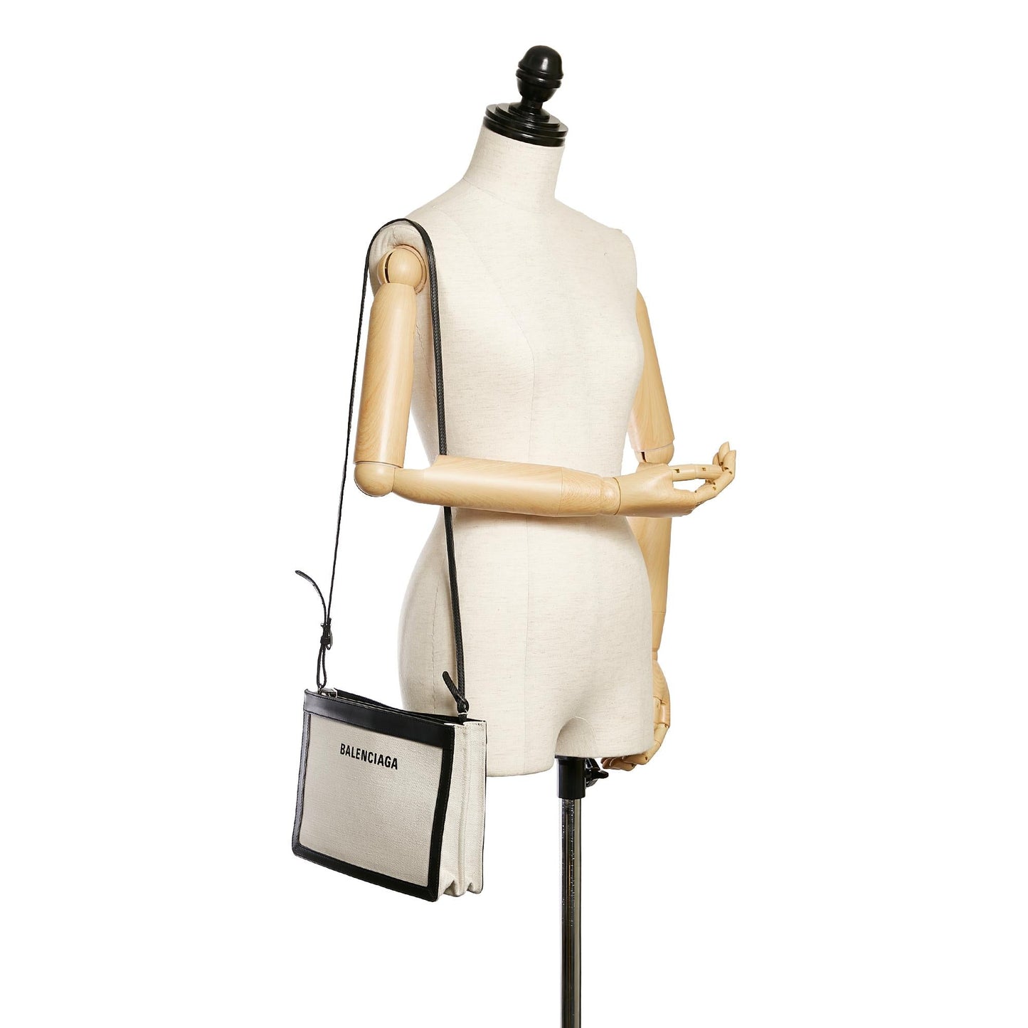 Luxury Balenciaga  Navy Pochette S Canvas Crossbody Bag (SHG-29713)
