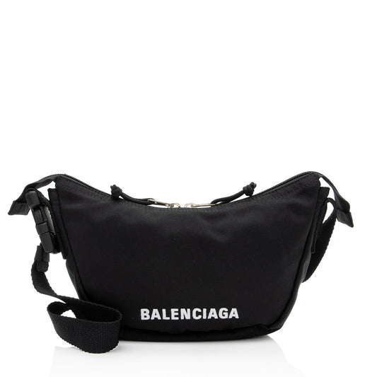 Luxury Balenciaga  Recycled Nylon Logo Wheel Shoulder Bag (SHF-YKqW3c)