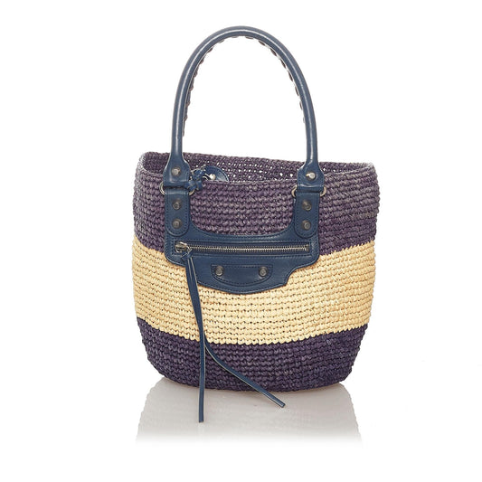 Luxury Balenciaga  Panier Raffia Tote Bag (SHG-27286)