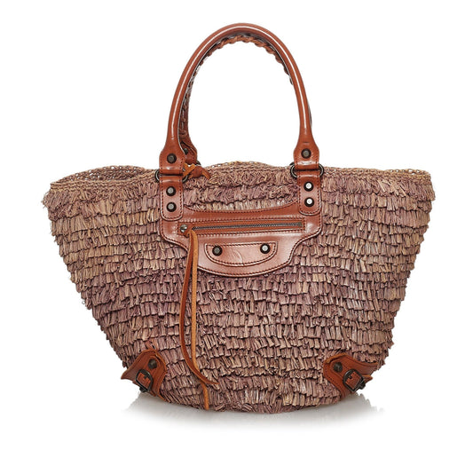 Luxury Balenciaga  Panier Raffia Tote Bag (SHG-30338)