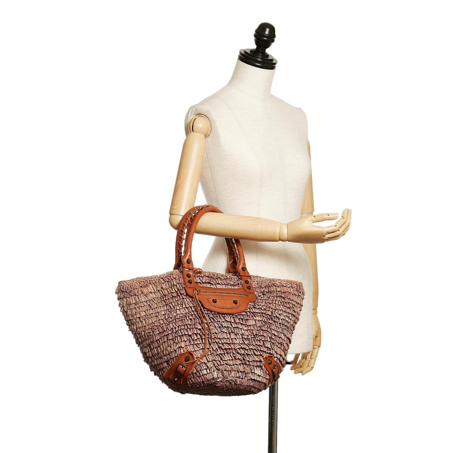 Luxury Balenciaga  Panier Raffia Tote Bag (SHG-30338)