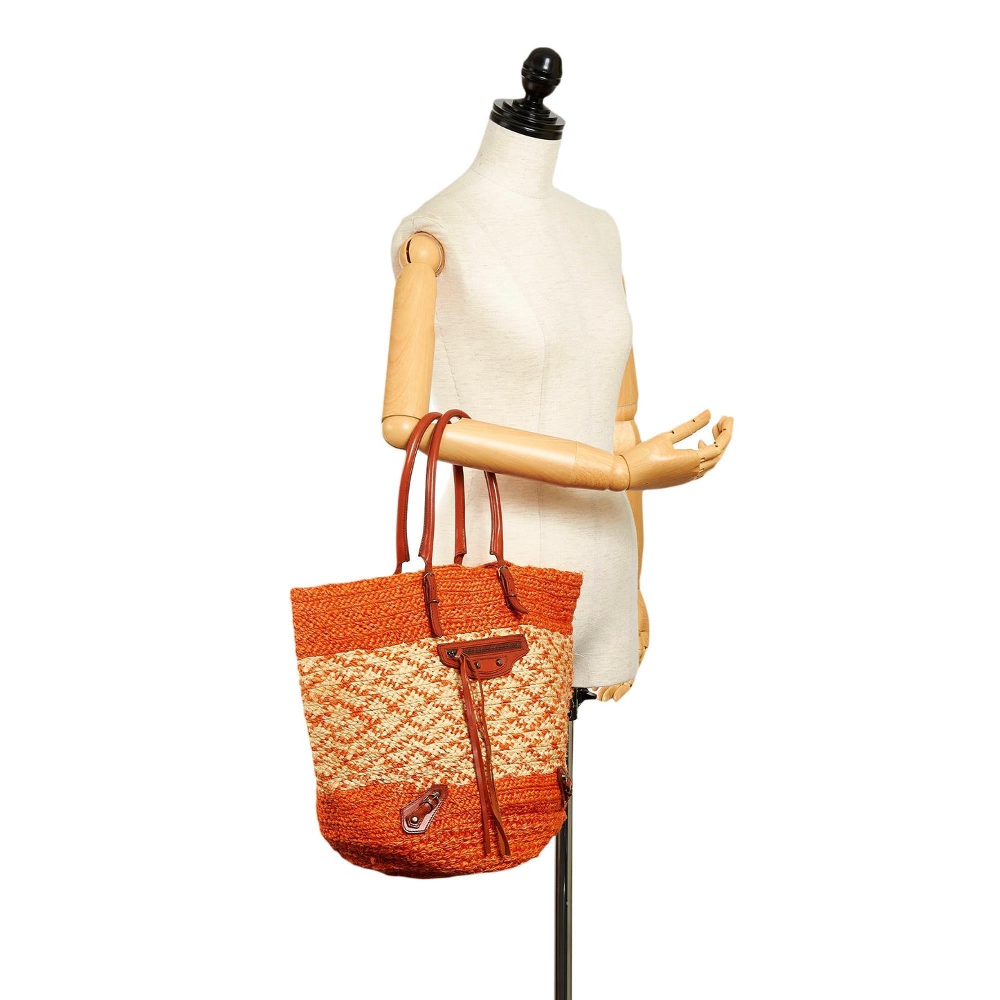 Luxury Balenciaga  Panier Raffia Tote Bag (SHG-31175)
