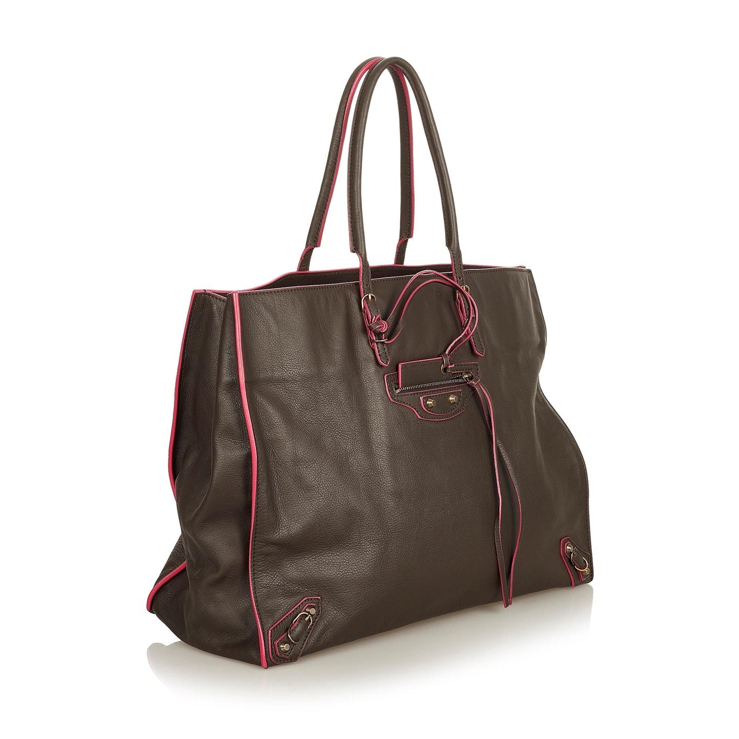 Luxury Balenciaga  Papier A4 Leather Zip-Around Tote (SHG-26450)