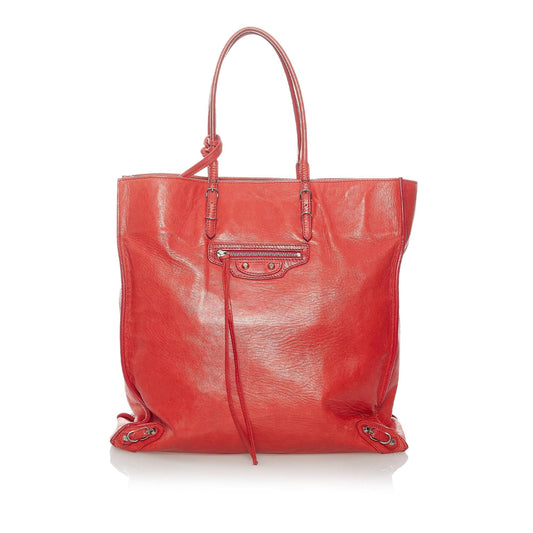 Luxury Balenciaga  Papier A5 Leather Tote Bag (SHG-31091)