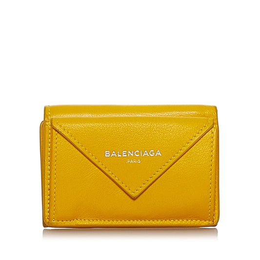 Luxury Balenciaga  Papier Leather Compact Wallet (SHG-28938)