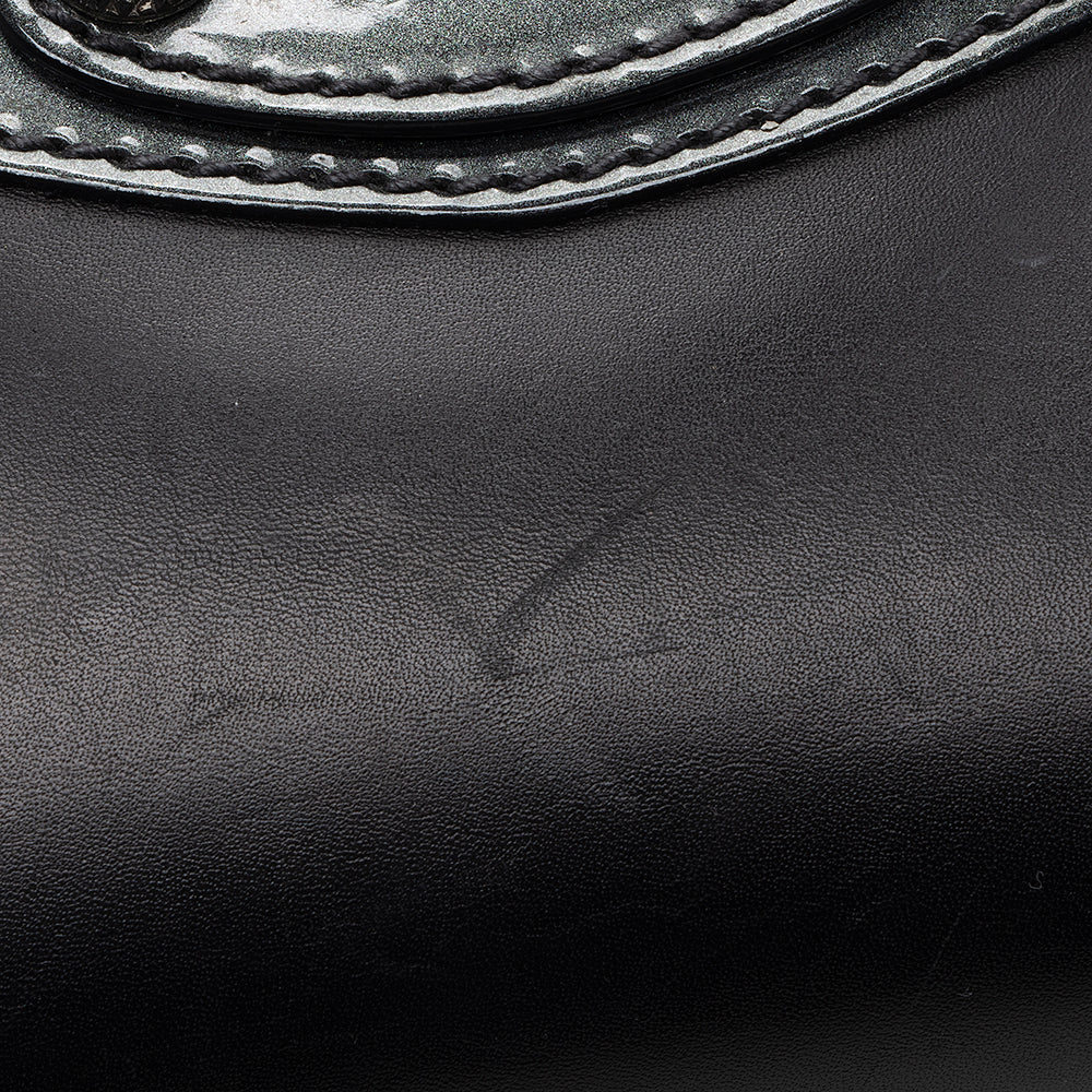 Luxury Balenciaga  Patent Matte Calfskin Metal Edge City Mini Satchel - FINAL SALE (SHF-17574)