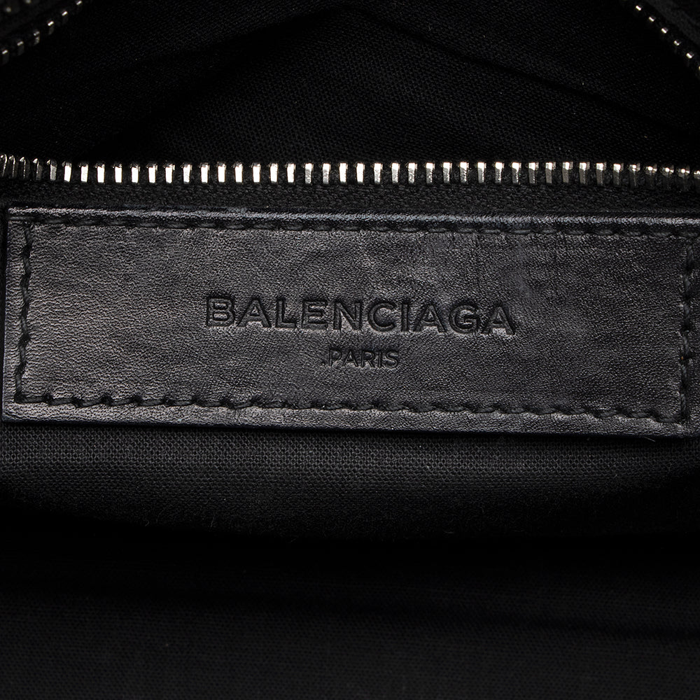 Luxury Balenciaga  Patent Matte Calfskin Metal Edge City Mini Satchel - FINAL SALE (SHF-17574)