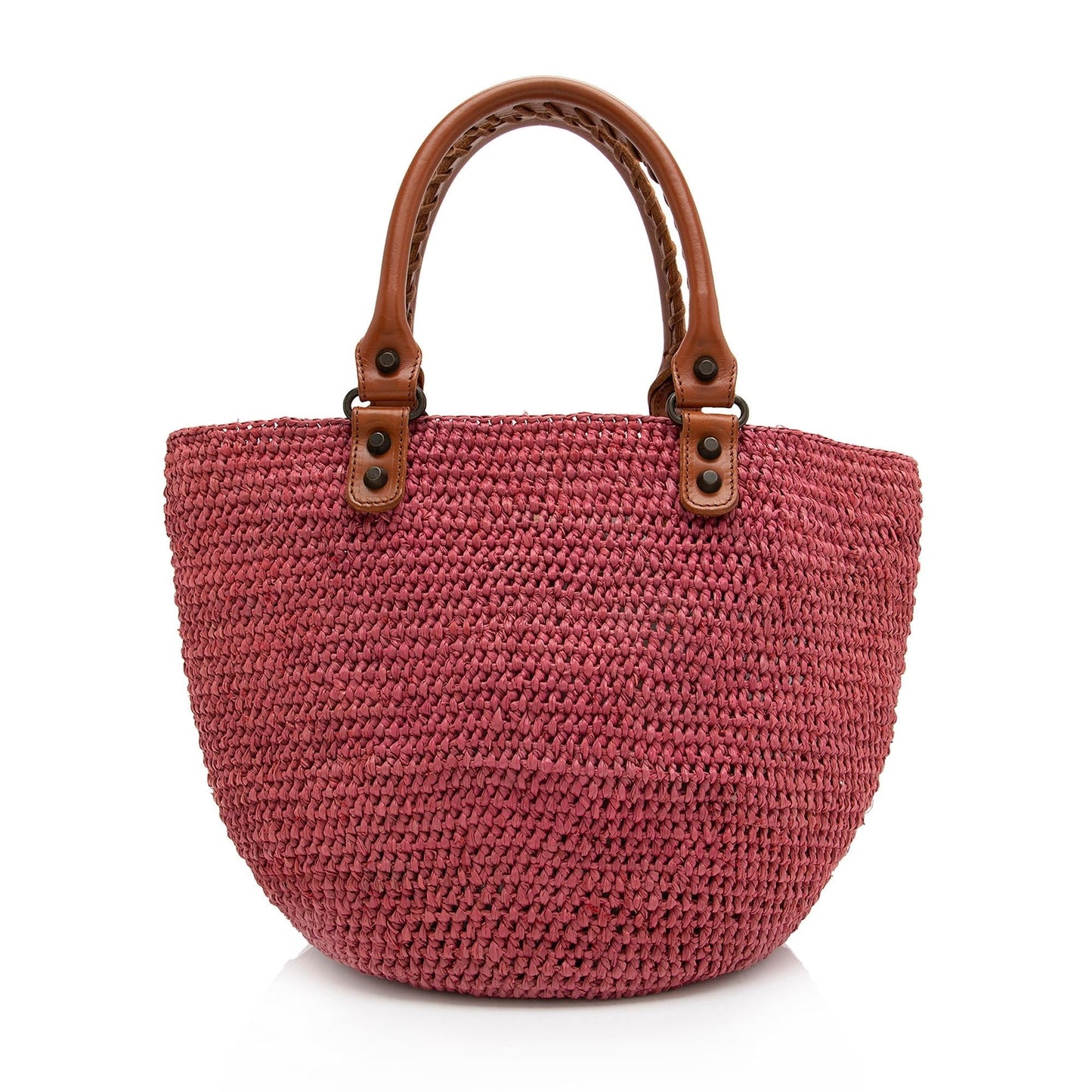 Luxury Balenciaga  Raffia Motocross Classic Panier Small Tote (SHF-23349)