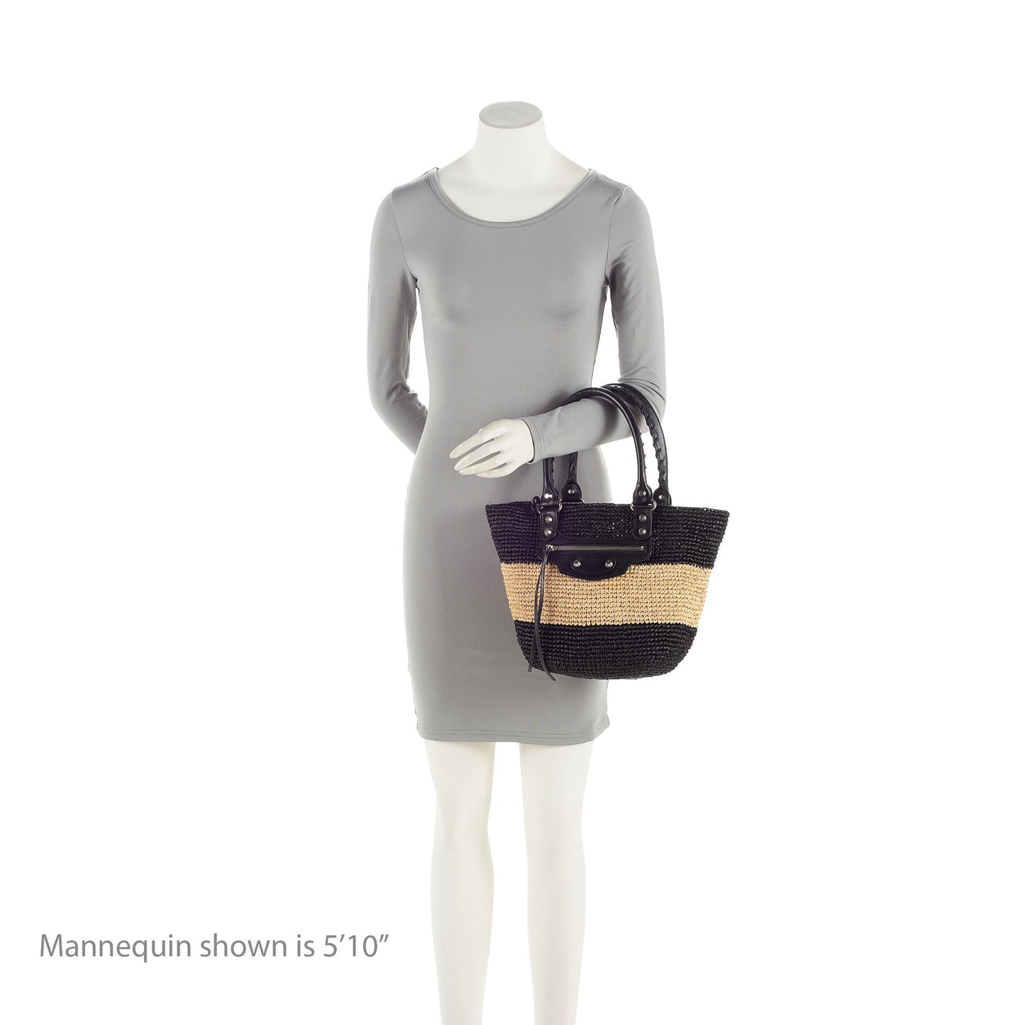 Luxury Balenciaga  Raffia Striped Panier XS Tote (SHF-22896)
