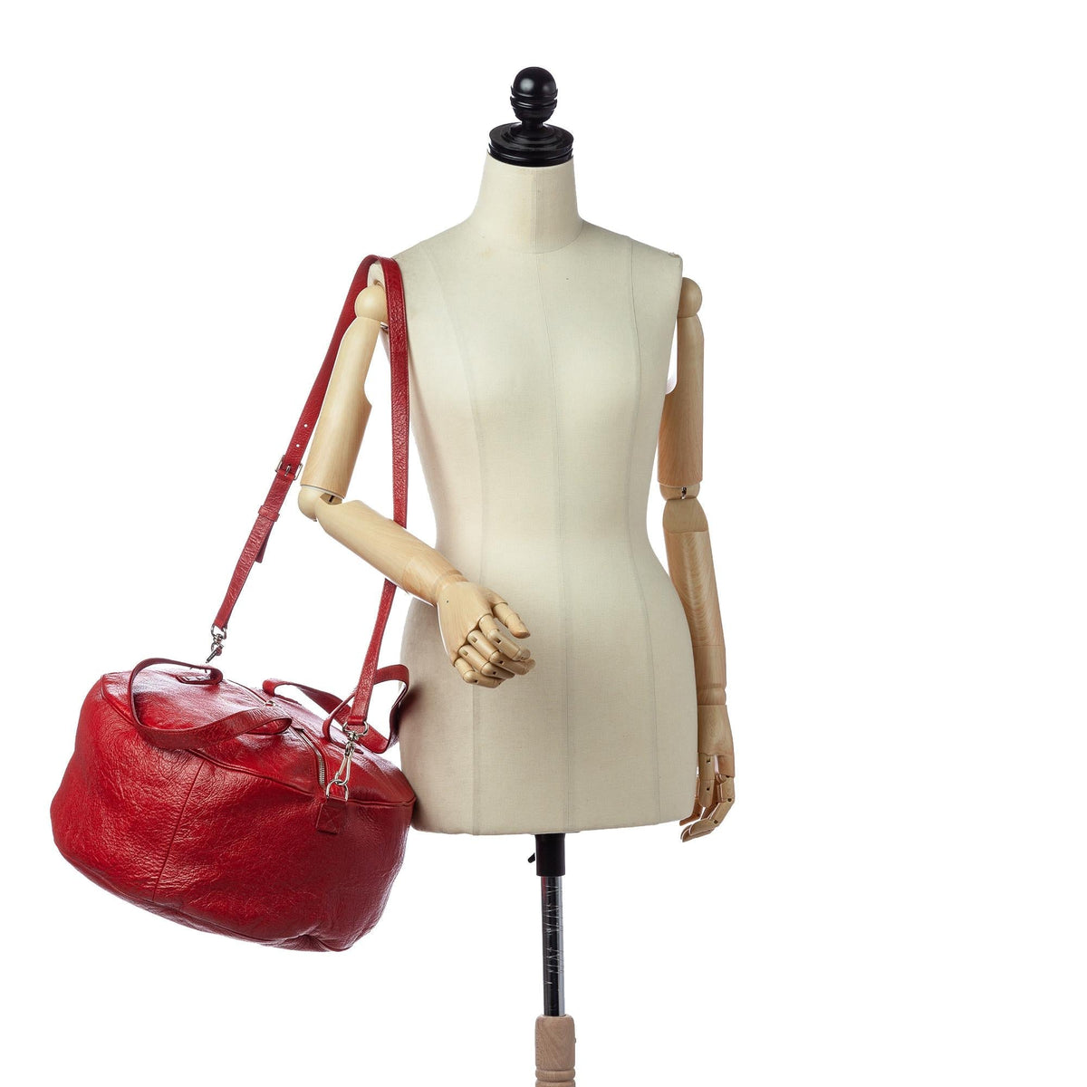 Luxury Balenciaga  Round Air M Leather Satchel (SHG-28824)
