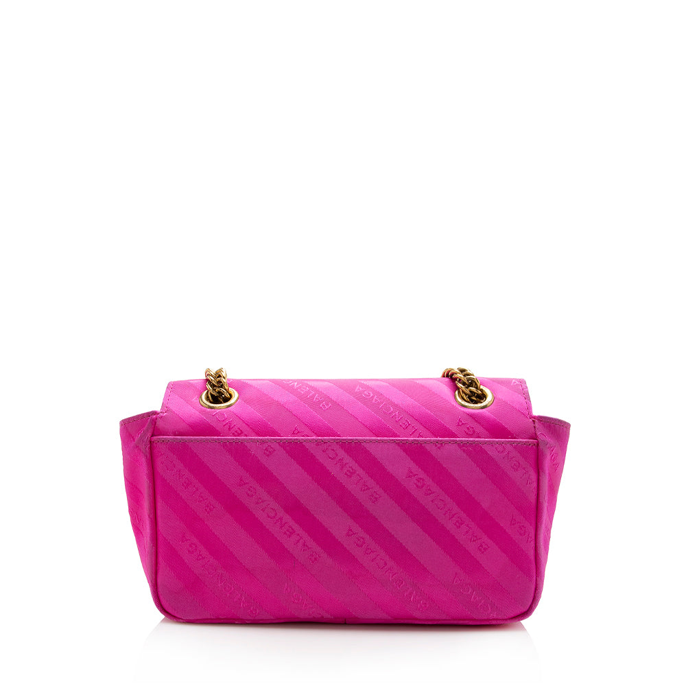 Luxury Balenciaga  Satin Jacquard BB S Round Shoulder Bag - FINAL SALE (SHF-17069)