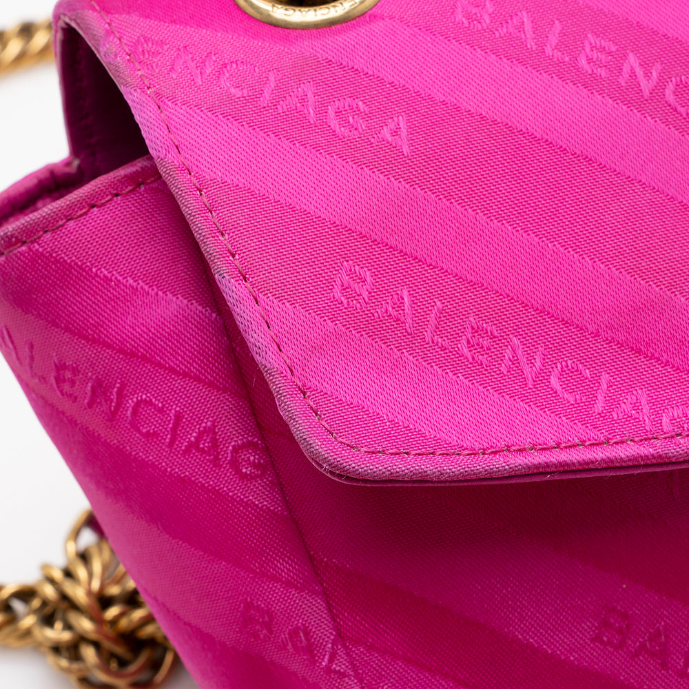 Luxury Balenciaga  Satin Jacquard BB S Round Shoulder Bag - FINAL SALE (SHF-17069)
