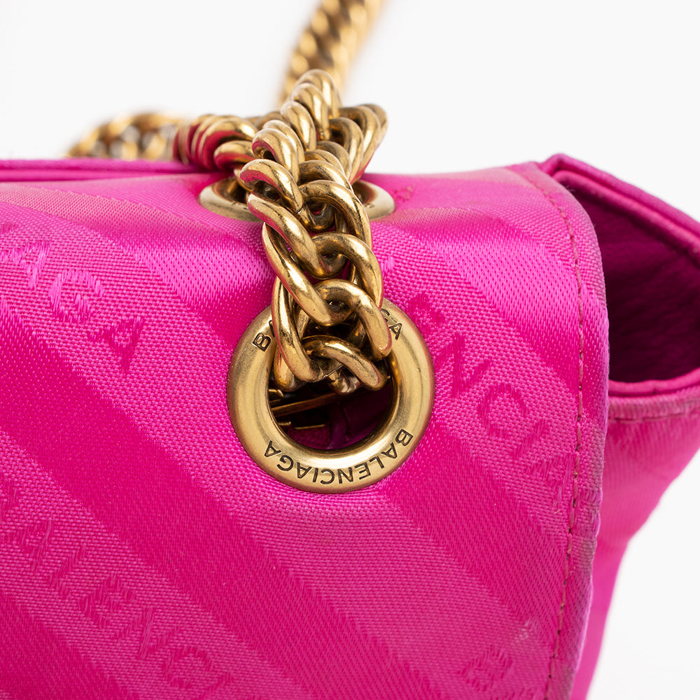 Luxury Balenciaga  Satin Jacquard BB S Round Shoulder Bag - FINAL SALE (SHF-17069)