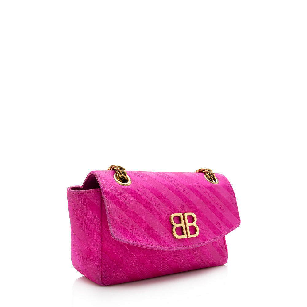 Luxury Balenciaga  Satin Jacquard BB S Round Shoulder Bag - FINAL SALE (SHF-17069)