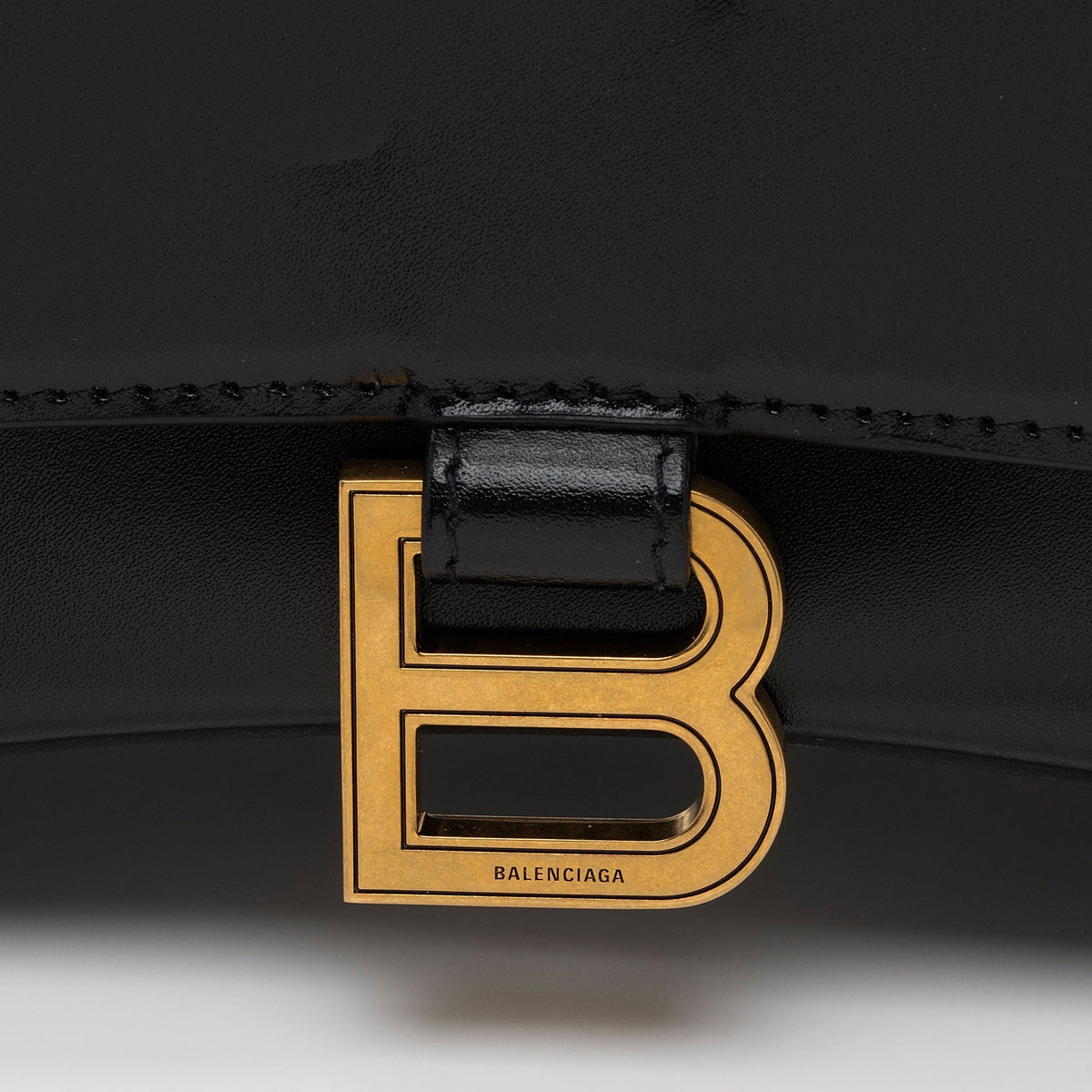 Luxury Balenciaga  Shiny Calfskin Hourglass Small Top Handle (SHF-9h44a6)