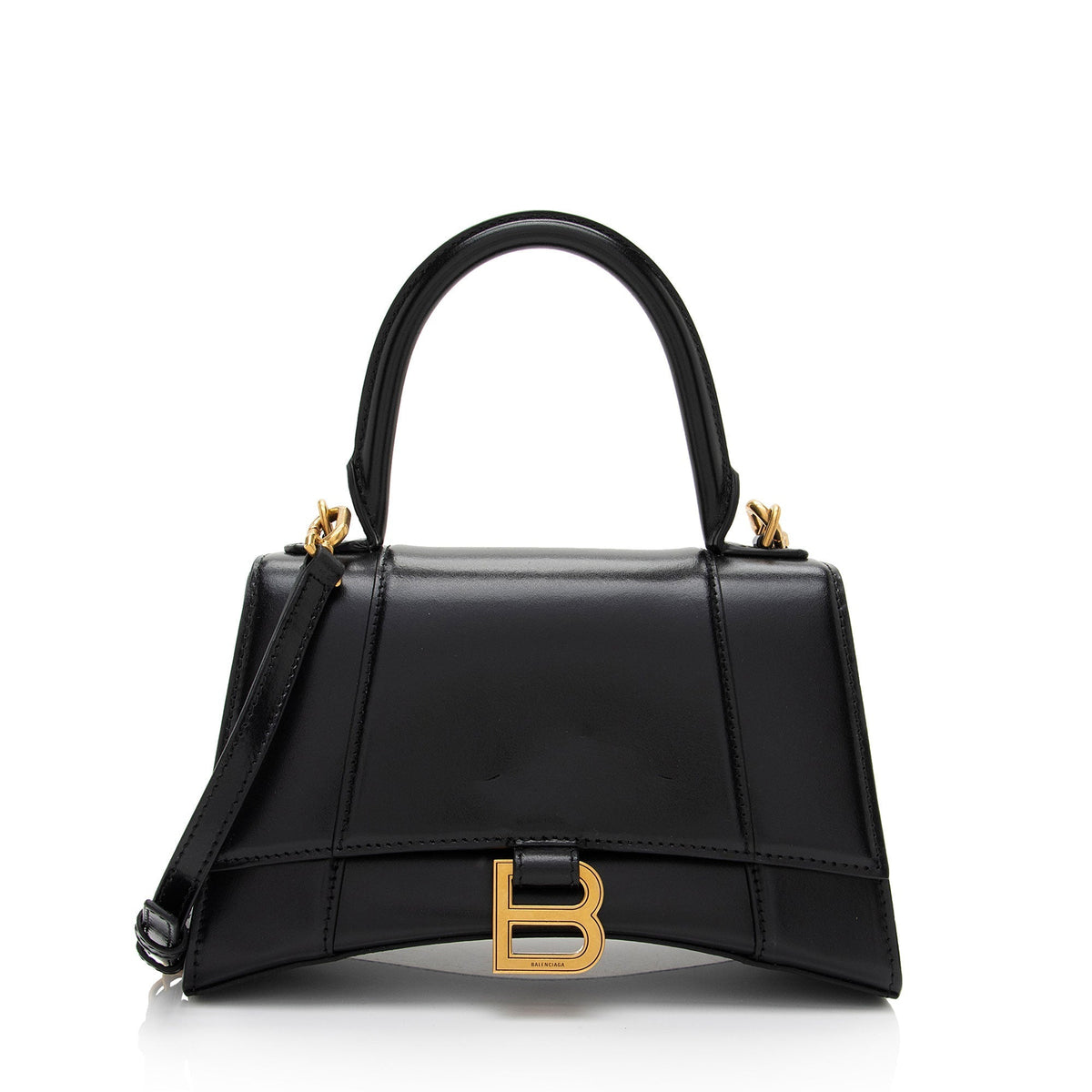 Luxury Balenciaga  Shiny Calfskin Hourglass Small Top Handle (SHF-9h44a6)